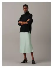 [Calvin Klein] Recycled Cdc Bias Cut Midi Skirt in Grey