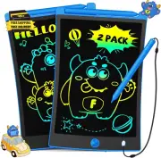 2 Pack LCD Writing Tablet with Stylus, 8.5In Erasable Doodle Board Mess Free Dra