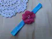 1x Baby Toddler Girls Headband. Blue Pink Baptism Cake Smash Girls