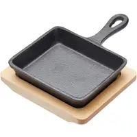 在飛比找PChome24h購物優惠-Master 木盤+迷你單柄鑄鐵煎烤盤(長12.5cm)