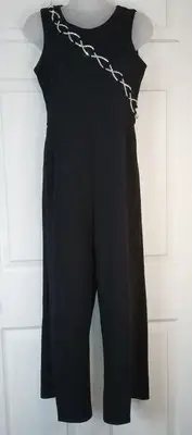 New With Tags Xtraordinary Black Jumpsuit Rhinestone Lace Size 16 Tween Girls