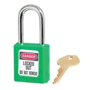 Master Lock 410GRN Lockout Tagout Safety Padlock with Key Green 0.25 in...
