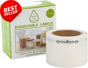 120 Pcs Dissolvable Food Labels, 1.5" x 2.5" for Mason Jars, Easy to Write