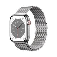 Apple Watch Series 8 GPS + Cellular 41mm Silver Stainless Steel Case Silver Milanese Loop
