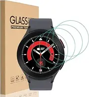 [4 Pack] for Samsung Galaxy Watch 5 Pro 45mm Screen Protector, HD Clear Bubble Free Anti-scratch 9H Hardness Tempered Glass