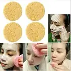 10Pcs Natural Wood Fiber Face Wash Cleansing Round Sponge Makeup Tool Women N^UI