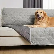 Gorilla Grip 100% Waterproof Dog Blanket 68x82, Pet Friendly Throw Essential for Large Pets, Dogs, Cats, Tear and Slip Resistant Leakproof Couch Cushion Protector Cover for Indoor Furniture, Lt Gray