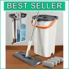 Revolutionary Flat Mop and Bucket Set with 3-Chamber Design for Hygienic Clea...
