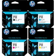 HP 711 Ink Cartridge Set Black/Cyan/Magenta/Yellow DesignJet T120/T520