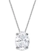 Bloomingdale's Fine Collection Certified Lab Grown Diamond Oval Pendant Necklace in 18K White Gold, 2.0 tcw