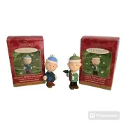2 Vintage Hallmark A Snoopy Christmas 50 Years Ornaments Linus and Charlie Brown