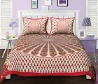 Floral Bedsheet Bedspread Bedding Sanganeri Printed Cotton With Two Pillow Cover