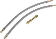 X AUTOHAUX 1Set 180 Dergee Copper Tire Valve Extension with Durable Stainless Steel 350mm Tyre Valve Stem Extender for Car Motorcycle RV Truck Bike