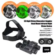 3D/8X Infrared Night Vision Binoculars Telescope Head Mount Camera for Hunting
