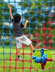 JumpTrzz Climbing Cargo Net - Heavy Duty Large Military Net for Kids Outdoor, Safety Protection, Rope Ladder, Jungle Gyms, Swingset, Treehouse - Polyester Playground