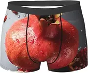 [QMNEHJ] Pomegranate Men's Boxer Briefs Breathable Stretch Underwear Moisture-Wicking Trunks for Men