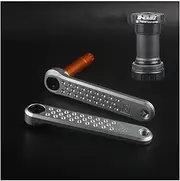 Bicycle Crankset, 1 Pair Bike Crank Arm 165mm 170mm 175mm Bicycle Aluminum Alloy Single Chainring Hollow Integrated Crank Arm with Bottom Bracket for Road Bike
