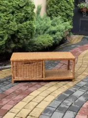 shoe bench with drawer wicker shoe rack natural rattan shoe storage shelf