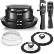 Induction Cookware with Healthy Ceramic Coating, Camping Pots and Pans Set Nonst