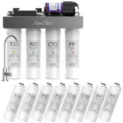 SimPure 400GPD 8 Stage UV Tankless Reverse Osmosis Water Filter System+8 Filters