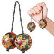 Wood Aslatua Shaker Rhythmic Ball Percussion Shaker African Shaker Hand Shaking Ball