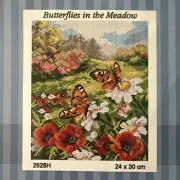 needlepoin tapestry gobelin canvas only 24x30 cm Butterflies