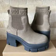 UGG BROOKLYN CHELSEA HICKORY SUEDE WATERPROOF BOOTS SIZE US 11 WOMEN