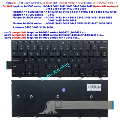 New for Dell Inspiron 14-3000 3441 3442 3462 3465 5442 Keyboard--unfit 14(3421)