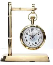 Antique Brass Hanging Table Clock Victoria With Compass Vintage Table Decorative