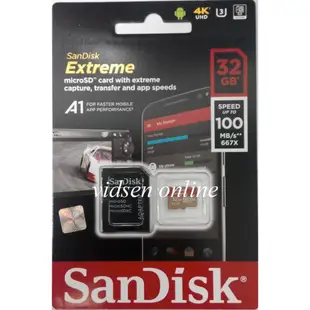 Sandisk Extreme A1 MicroSD 卡 32GB 100MBps 官方保證