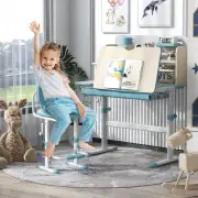 CostwayHeight Adjustable Children Study Desk with Tilt Desktop for 3-12 Years Old-Blue