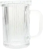 Cabilock Portable Glass Mug with Lid Glass Coffee and Beer Cup for Tea Juice and Cocktails and Safe for Everyday Use for Home and Travel