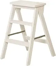 Outdoor Home Dual-Purpose Step Stool,Multi-Function Ladder Frame Creative Staircase Indoor Mobile Ladder Chair Ascending Ladder Small Ladder,White