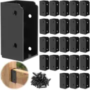 24PCS 2”x 4” Stainless Steel Deck Railing Brackets Connectors, 2x4 Brackets f...