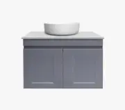 HAMPTON MATTE GREY 600MM WALL HUNG BATHROOM VANITY CABINET STONE/CERAMIC TOP