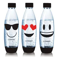 在飛比找Yahoo奇摩購物中心優惠-Sodastream 水滴型專用水瓶1L 3入(Emoji)