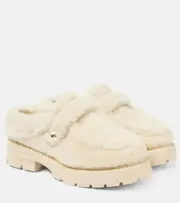 [Jimmy Choo] Jimmy Choo Shea shearling platform mules AU 12 white