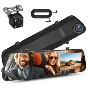 Mirror Dash Cam Front and Rear Dash Car Camera 4 inch 1080P IPS Screen Rear V...