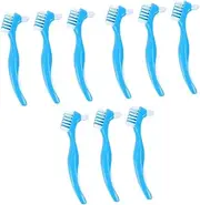 Beavorty 3sets False Brush Brush Head Double-sided Cleaning Gentle Care Non-slip Handle Portable Cleaning Tool for Home 3pcs*3
