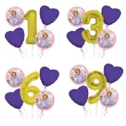 Sofia the First 1-9 Birthday Balloon Bouquet 5 pcs Girls Birthday Party