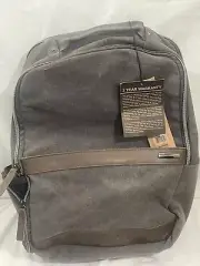 Renwick Canvas Backpack with Genuine Leather Trim, Brown