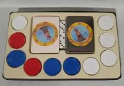Poker 1983 Vintage Card Game Set - 2 Decks, 100 Chips, 5 Dice, Original Box