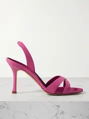 [Manolo Blahnik] Manolo Blahnik - Callasli 90 Leather Slingback Sandals - Bright pink - IT40 IT 40 Pink
