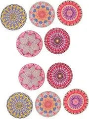 Operitacx Unique Wooden Geometric Shape Ear Drops 10pcs DIY Pendant for Necklace Earring Random Style