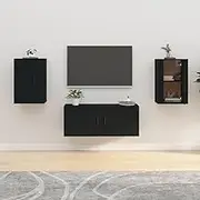 VRAXO Wall Mounted TV Cabinets 2 pcs Black 40x34.5x60 cm -25KG,816659