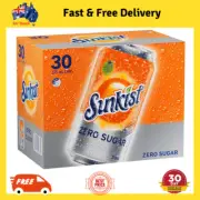 Sunkist Zero Sugar Soft Drink, 30 x 375ml