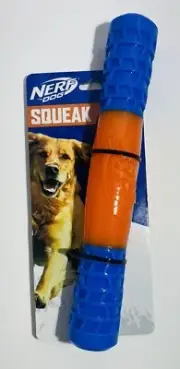 Nerf Dog 11.5in TPR EXO Squeak Stick - Blue/Orange NEW!!!