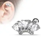 CZ Fan Marquise Surgical Steel Helix Tragus Cartilage Barbell Stud Earring