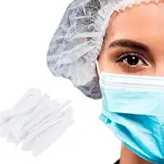 KD GLOBALTY Disposable Nonwoven Hair Net, Disposable Bouffant Caps, Nonwoven Elastic Head Cover for Hospital Salon Spa Catering Food Service Kitchen Men & Women Hair Caps - 21 inch (100Pcs, White)