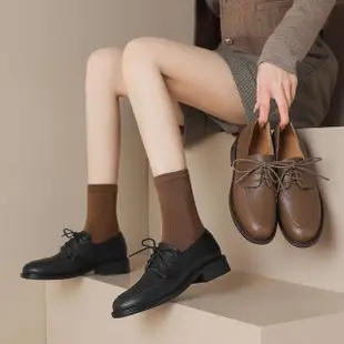 【WYPEX】現貨+預購 真皮綁帶小皮鞋女鞋 低跟柔軟女牛津鞋(2色)